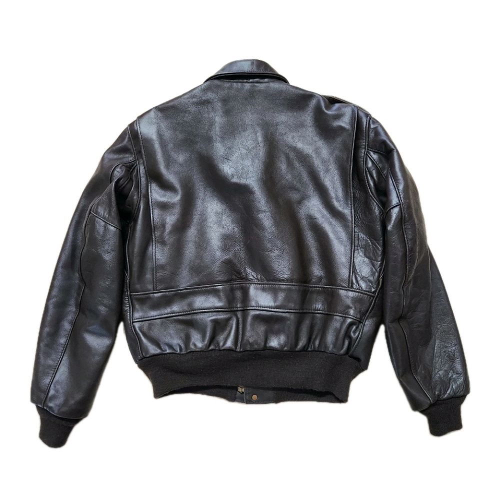VTG Late ’70s Schott I.S. 674.M.S Heavyweight Leather Flight Jacket  Size 44 - Picture 15 of 16